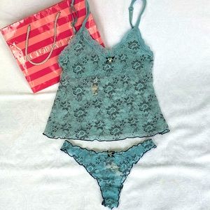 NWT Victoria’s Secret Angels Stretch Lace Camisole & Thong Set